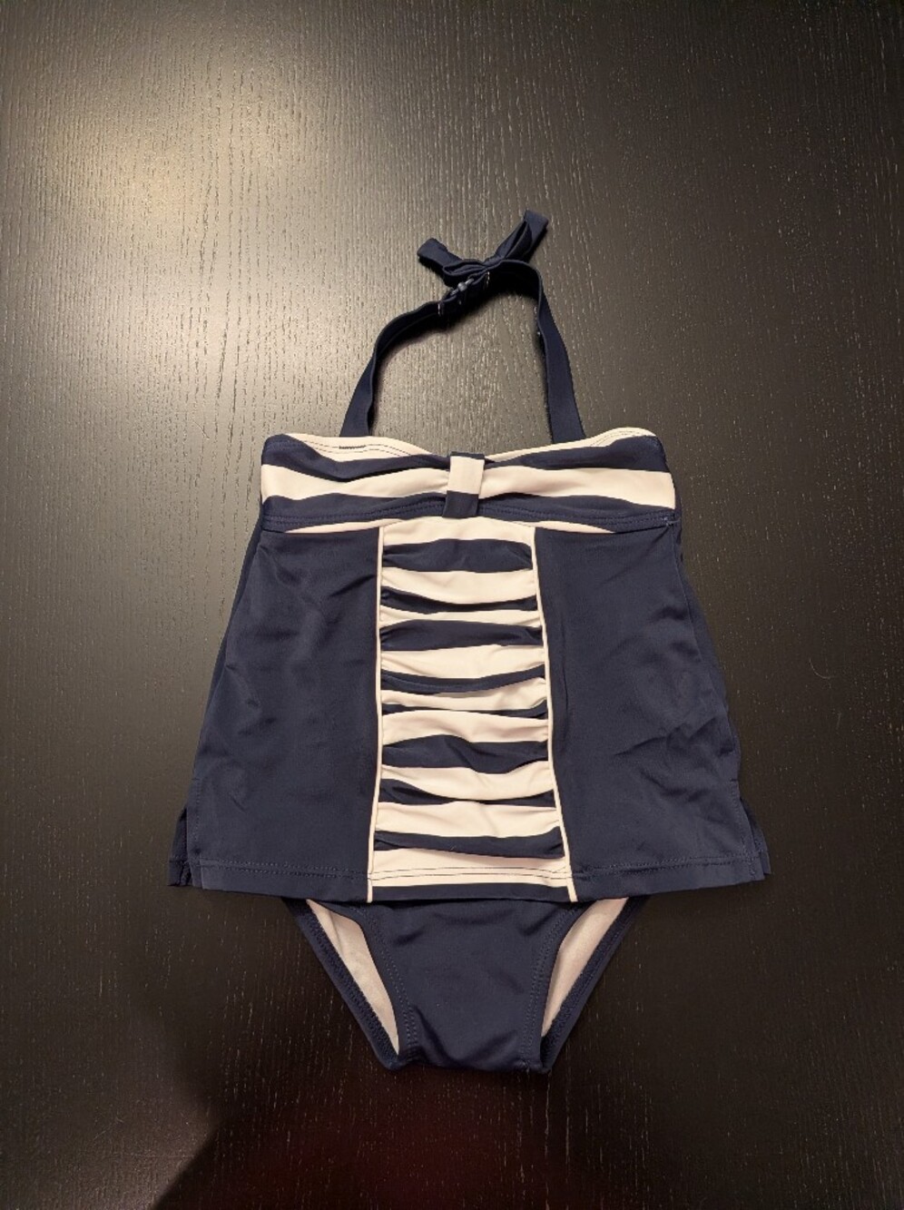 Janie and Jack Navy and White Striped One-Piece Swim Dress